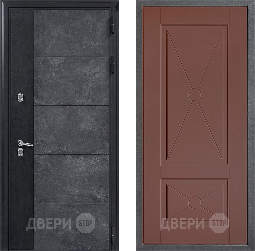 Входная металлическая Дверь Дверной континент ДК-15 Бетон ТЕРМО ФЛ-617 Ясень шоколадный в Апрелевке
