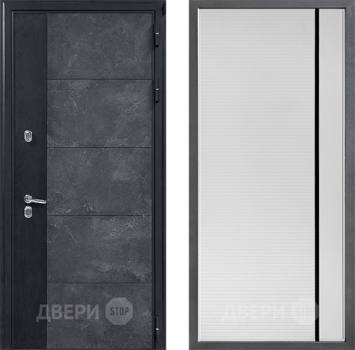 Входная металлическая Дверь Дверной континент ДК-15 Бетон ТЕРМО ФЛ-757 Черное Стекло Софт милк в Апрелевке