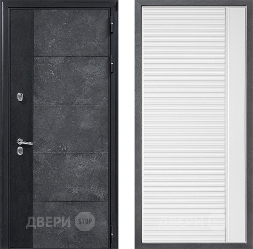 Входная металлическая Дверь Дверной континент ДК-15 Бетон ТЕРМО ФЛ-757 Белое Стекло Софт милк в Апрелевке