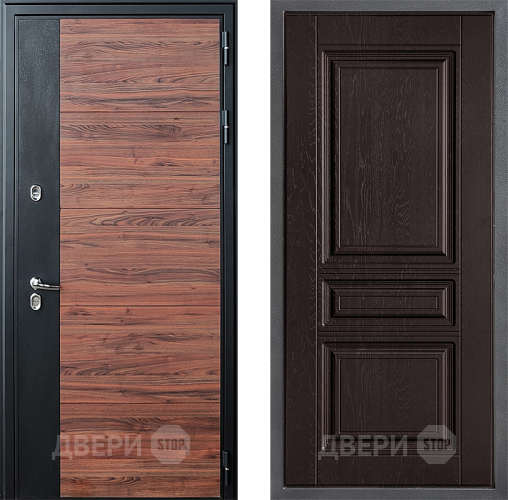 Входная металлическая Дверь Дверной континент ДК-15 Красное Дерево ТЕРМО ФЛ-243 Дуб шоколадный в Апрелевке