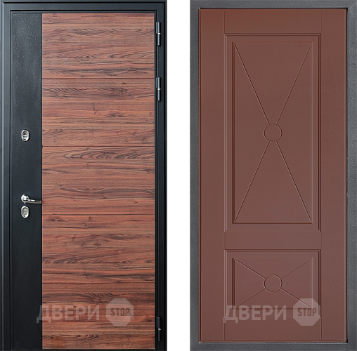 Входная металлическая Дверь Дверной континент ДК-15 Красное Дерево ТЕРМО ФЛ-617 Ясень шоколадный в Апрелевке