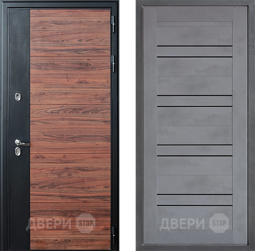 Входная металлическая Дверь Дверной континент ДК-15 Красное Дерево ТЕРМО ФЛ-49 Бетон серый в Апрелевке