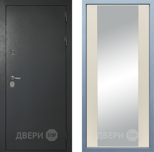 Входная металлическая Дверь Дива МД-40 Титан Д-15 Зеркало Шампань в Апрелевке