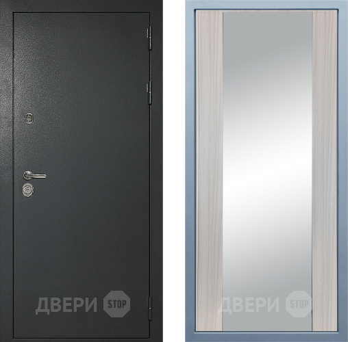 Входная металлическая Дверь Дива МД-40 Титан Д-15 Зеркало Сандал белый в Апрелевке