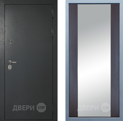 Входная металлическая Дверь Дива МД-40 Титан Д-15 Зеркало Венге в Апрелевке