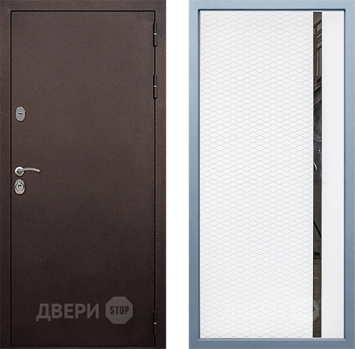 Входная металлическая Дверь Дива МД-40 Медь МХ-47 Белый матовый в Апрелевке