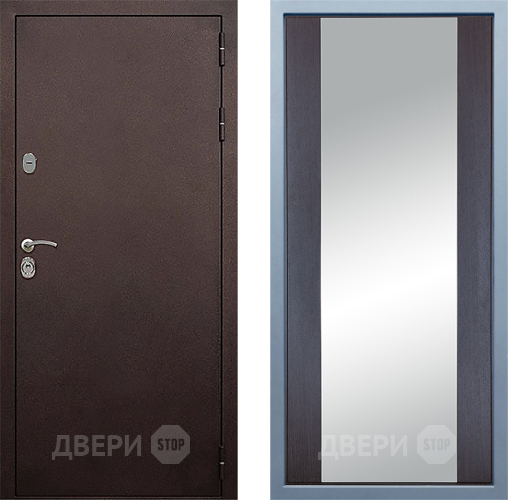 Входная металлическая Дверь Дива МД-40 Медь Д-15 Зеркало Венге в Апрелевке