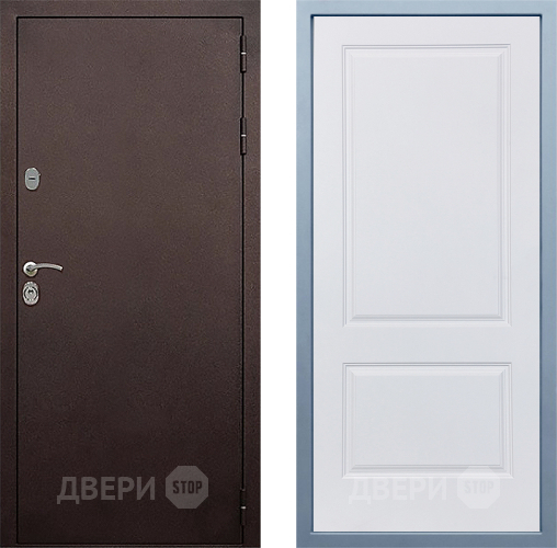 Входная металлическая Дверь Дива МД-40 Медь Д-7 Белый в Апрелевке