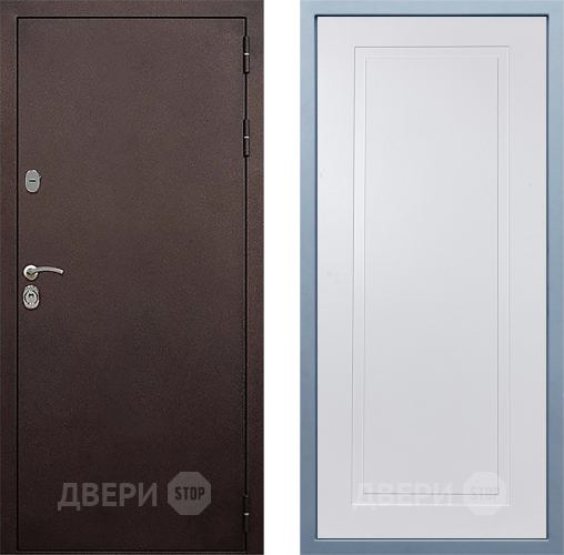 Входная металлическая Дверь Дива МД-40 Медь Н-10 Белый в Апрелевке