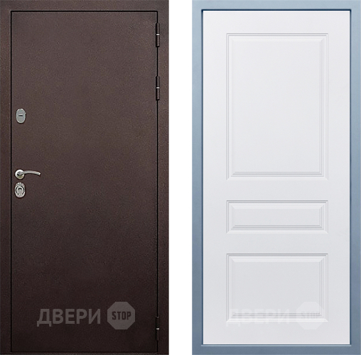 Входная металлическая Дверь Дива МД-40 Медь Д-13 Белый в Апрелевке