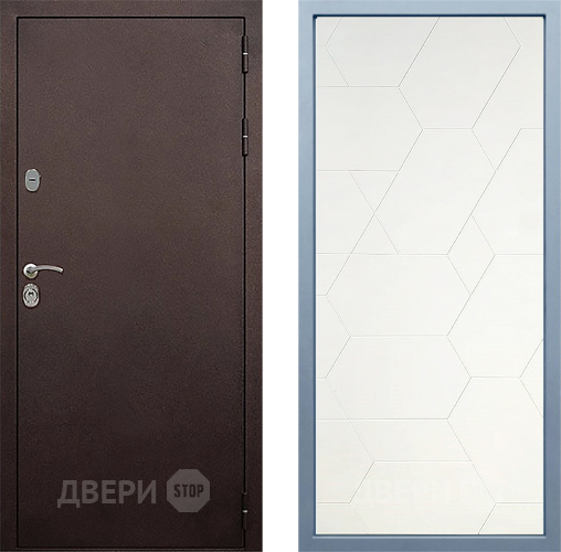 Входная металлическая Дверь Дива МД-40 Медь М-16 Белый в Апрелевке