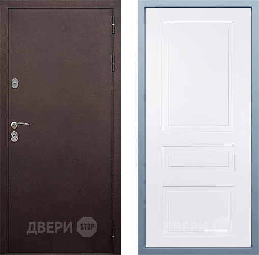 Входная металлическая Дверь Дива МД-40 Медь Н-13 Белый в Апрелевке