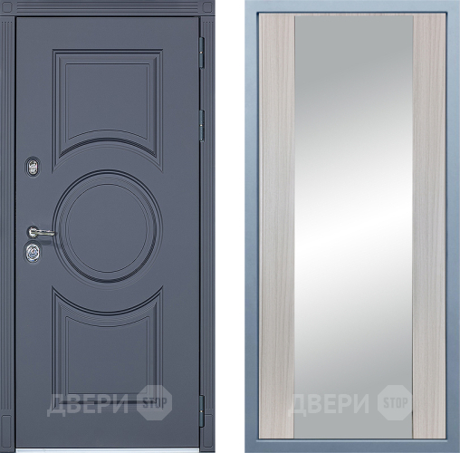 Входная металлическая Дверь Дива МХ-30 STR Д-15 Зеркало Сандал белый в Апрелевке