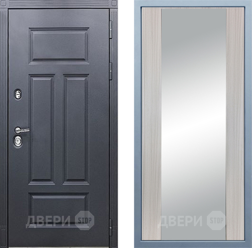 Входная металлическая Дверь Дива МХ-29 STR Д-15 Зеркало Сандал белый в Апрелевке