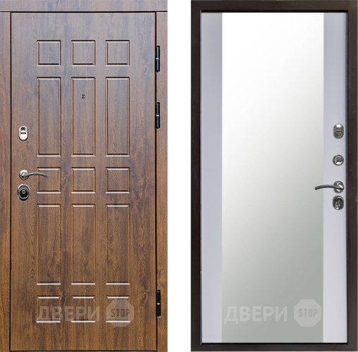 Входная металлическая Дверь Престиж Стандарт Зеркало Белый софт в Апрелевке
