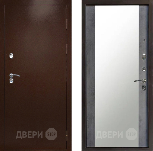 Входная металлическая Дверь Престиж TERMO с терморазрывом Снегирь Медь Зеркало Бетон темный в Апрелевке