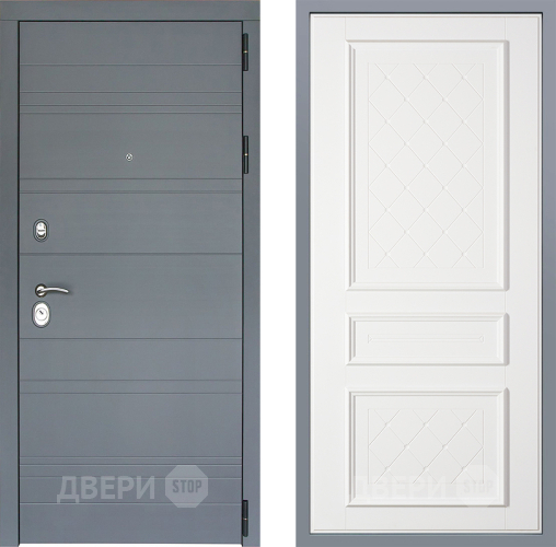Дверь Заводские двери Лира Софт графит Урбино Белый софт в Апрелевке