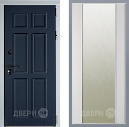 Дверь Заводские двери Стокгольм Зеркало Ампир Белый софт в Апрелевке