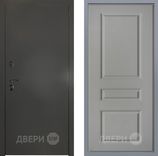Дверь Заводские двери Эталон 3к антик серебро Стокгольм Грей софт в Апрелевке