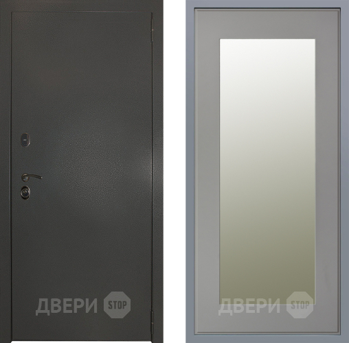 Дверь Заводские двери Эталон 3к антик серебро Зеркало Модерн Грей софт в Апрелевке
