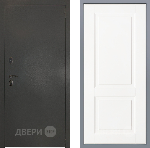 Дверь Заводские двери Эталон 3к антик серебро Доррен Белый софт в Апрелевке