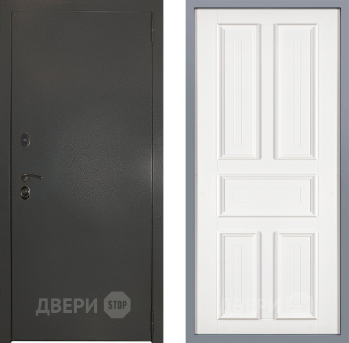Дверь Заводские двери Эталон 3к антик серебро Уругвай Белый софт в Апрелевке