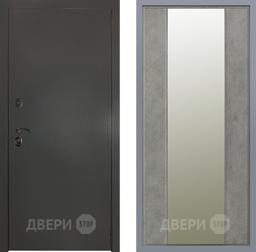 Дверь Заводские двери Эталон 3к антик серебро Зеркало Макси Бетон темный в Апрелевке