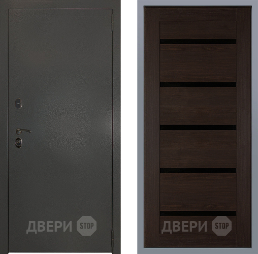 Дверь Заводские двери Эталон 3к антик серебро СБ-1 орех тисненый в Апрелевке