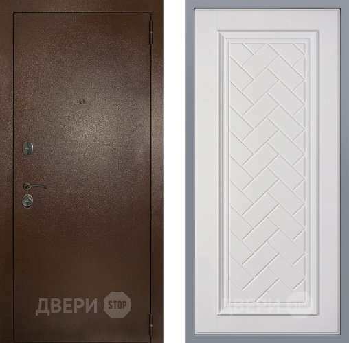 Дверь Заводские двери Эталон 3к антик медь Упра Белый софт в Апрелевке