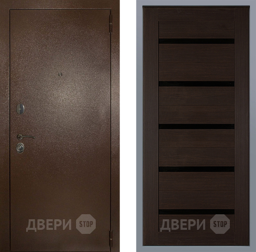 Дверь Заводские двери Эталон 3к антик медь СБ-1 орех тисненый в Апрелевке