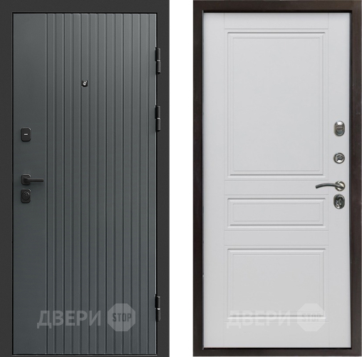 Входная металлическая Дверь Престиж Tvist Grey Классика Белый матовый в Апрелевке