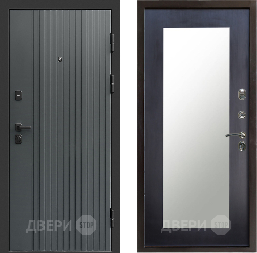 Входная металлическая Дверь Престиж Tvist Grey Зеркло Пастораль Венге в Апрелевке