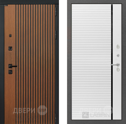Входная металлическая Дверь Лабиринт (LABIRINT) Шторм 22 Белый софт в Апрелевке