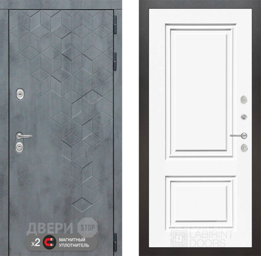 Дверь Лабиринт (LABIRINT) Бетон 26 Белый (RAL-9003) в Апрелевке