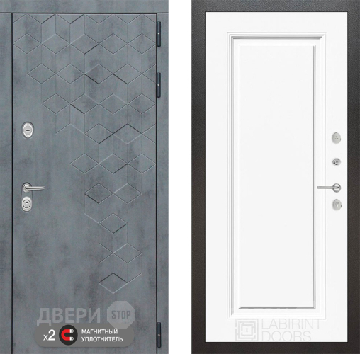 Дверь Лабиринт (LABIRINT) Бетон 27 Белый (RAL-9003) в Апрелевке