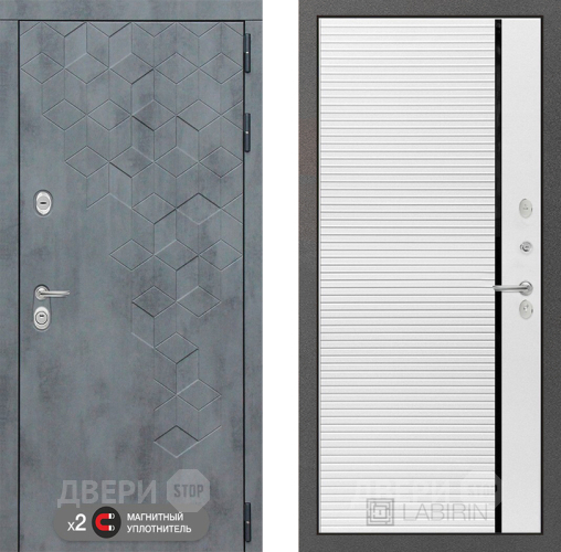 Дверь Лабиринт (LABIRINT) Бетон 22 Белый софт в Апрелевке