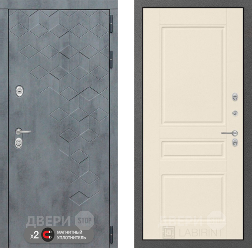 Входная металлическая Дверь Лабиринт (LABIRINT) Бетон 03 Крем софт в Апрелевке