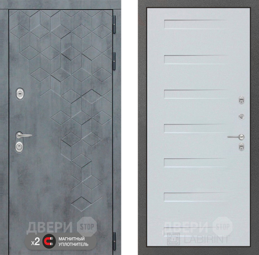 Входная металлическая Дверь Лабиринт (LABIRINT) Бетон 14 Дуб кантри белый горизонтальный в Апрелевке