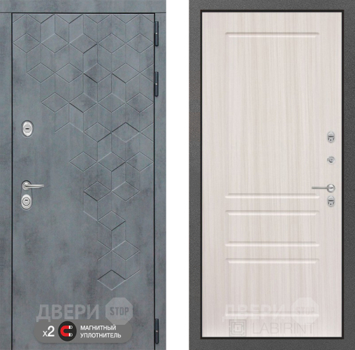 Входная металлическая Дверь Лабиринт (LABIRINT) Бетон 03 Сандал белый в Апрелевке