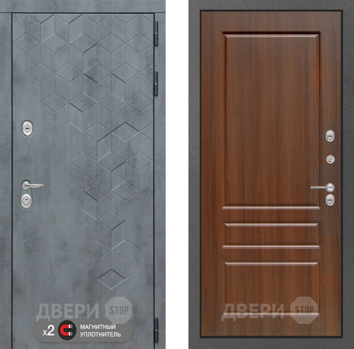 Входная металлическая Дверь Лабиринт (LABIRINT) Бетон 03 Орех бренди в Апрелевке