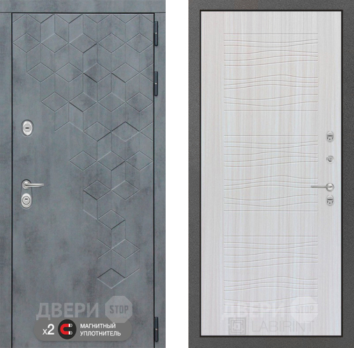 Входная металлическая Дверь Лабиринт (LABIRINT) Бетон 06 Сандал белый в Апрелевке