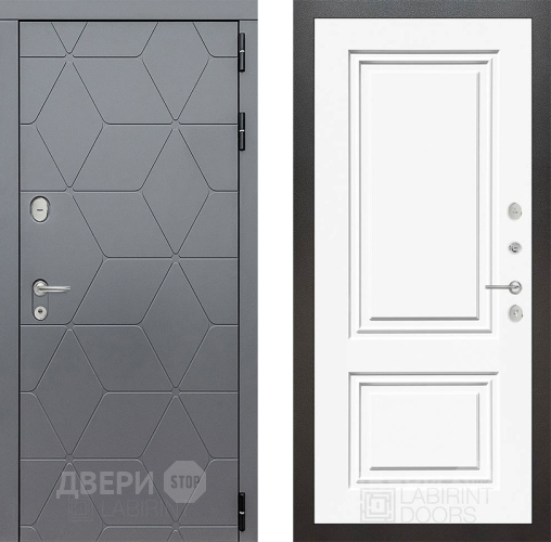 Входная металлическая Дверь Лабиринт (LABIRINT) Cosmo 26 Белый (RAL-9003) в Апрелевке