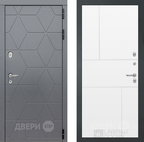 Входная металлическая Дверь Лабиринт (LABIRINT) Cosmo 21 Белый софт в Апрелевке