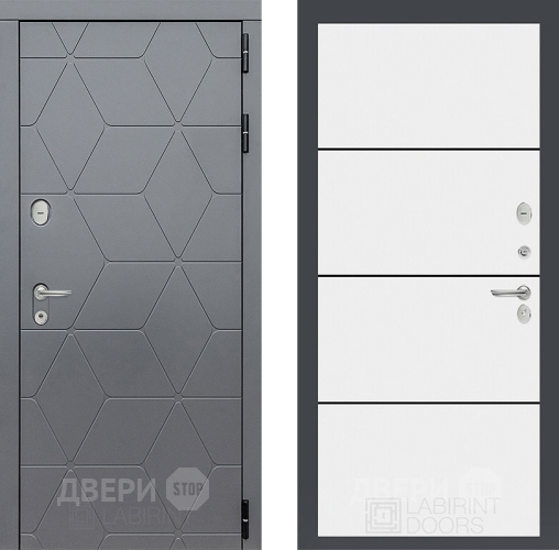 Входная металлическая Дверь Лабиринт (LABIRINT) Cosmo 25 Белый софт в Апрелевке