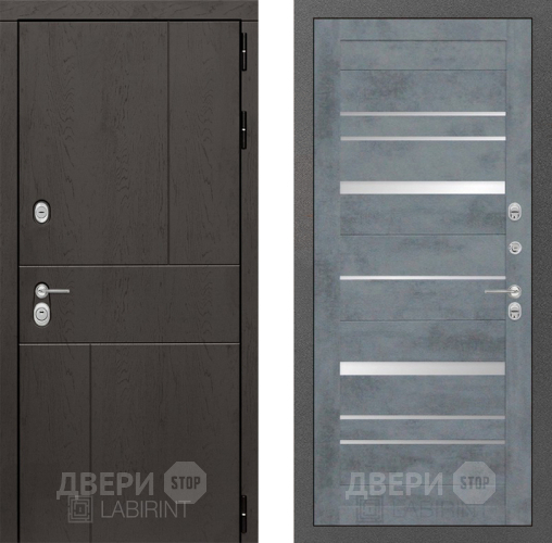 Входная металлическая Дверь Лабиринт (LABIRINT) Urban 20 Бетон темный в Апрелевке