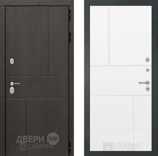Входная металлическая Дверь Лабиринт (LABIRINT) Urban 21 Белый софт в Апрелевке
