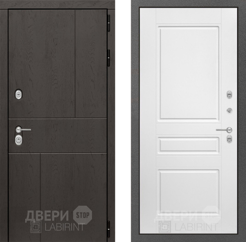 Входная металлическая Дверь Лабиринт (LABIRINT) Urban 03 Белый софт в Апрелевке