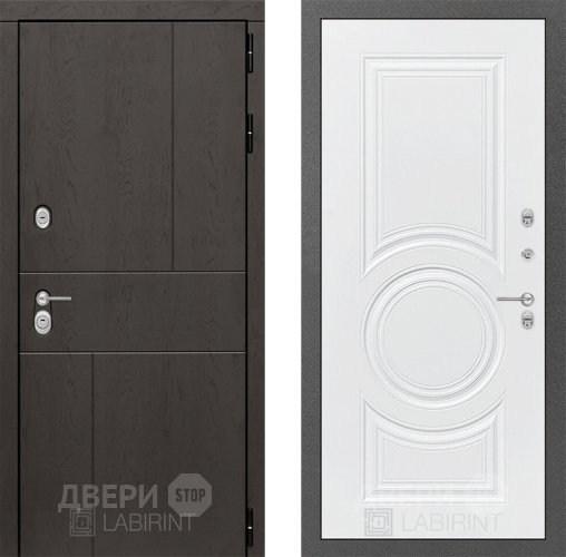 Входная металлическая Дверь Лабиринт (LABIRINT) Urban 23 Белый софт в Апрелевке