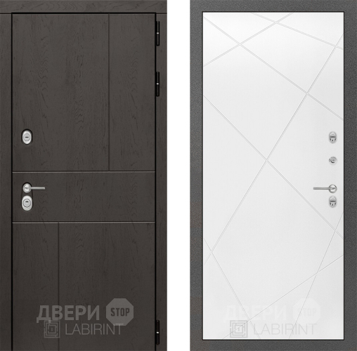 Входная металлическая Дверь Лабиринт (LABIRINT) Urban 24 Белый софт в Апрелевке