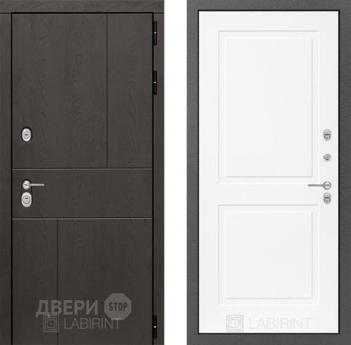 Входная металлическая Дверь Лабиринт (LABIRINT) Urban 11 Белый софт в Апрелевке